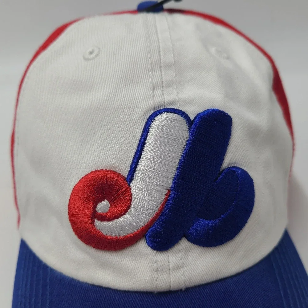 Montreal Expos Hat Fitted M 47 Brand Franchise White Blue Red MLB Pinwheel Men
